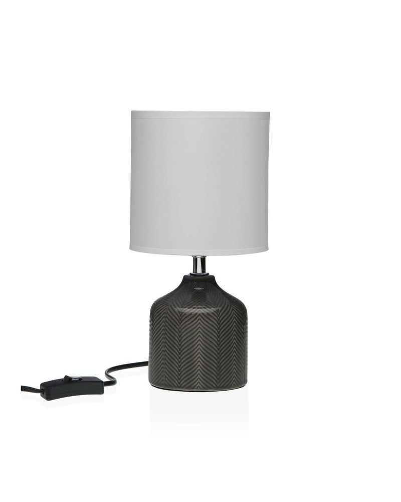 Versa Miracle Gray Ceramic Table Lamp | 14x28x10 cm
